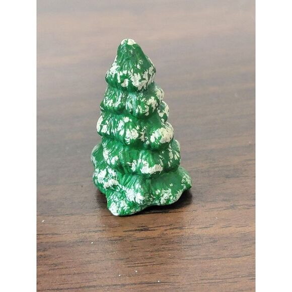 Mini ceramic green snow Tree Village accessory xmas - Picture 3 of 4
